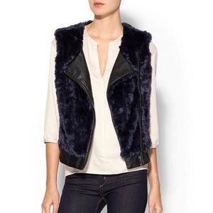 Sanctuary faux fur moto vest